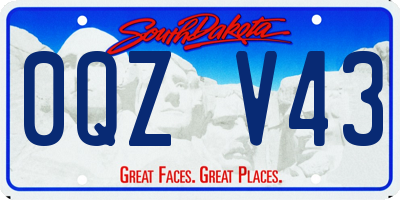 SD license plate 0QZV43