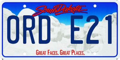 SD license plate 0RDE21