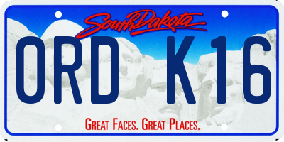SD license plate 0RDK16