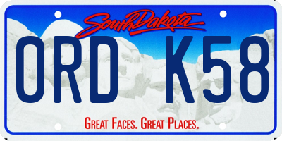 SD license plate 0RDK58