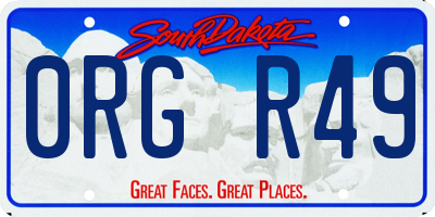 SD license plate 0RGR49