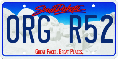 SD license plate 0RGR52