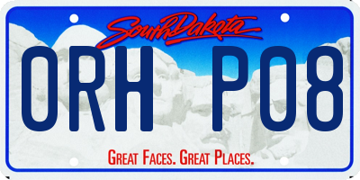 SD license plate 0RHP08