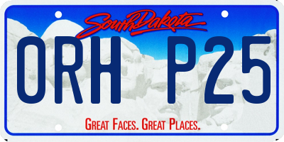SD license plate 0RHP25