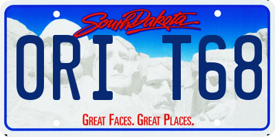 SD license plate 0RIT68