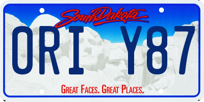 SD license plate 0RIY87