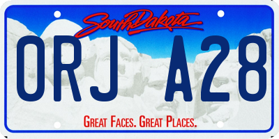 SD license plate 0RJA28