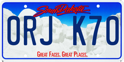 SD license plate 0RJK70
