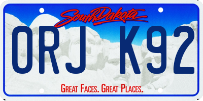 SD license plate 0RJK92