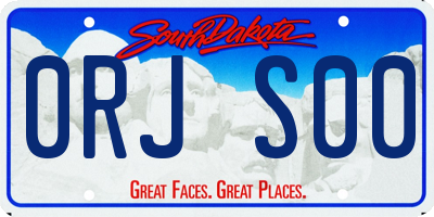 SD license plate 0RJS00
