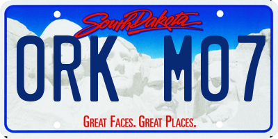 SD license plate 0RKM07