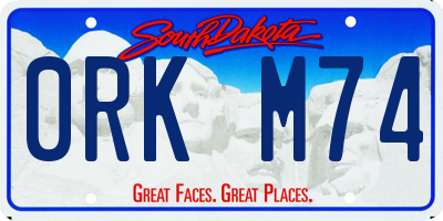 SD license plate 0RKM74