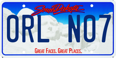 SD license plate 0RLN07