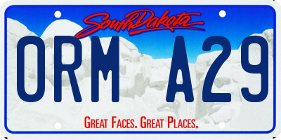 SD license plate 0RMA29