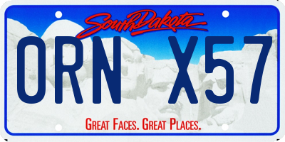SD license plate 0RNX57