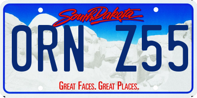 SD license plate 0RNZ55
