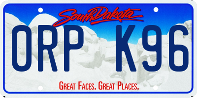 SD license plate 0RPK96