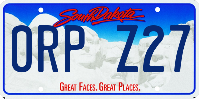 SD license plate 0RPZ27