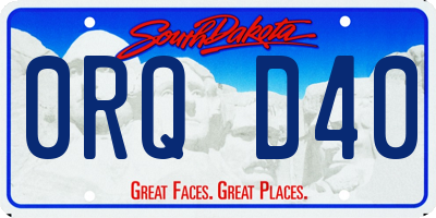 SD license plate 0RQD40