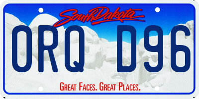 SD license plate 0RQD96