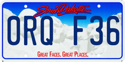 SD license plate 0RQF36