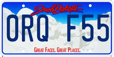 SD license plate 0RQF55