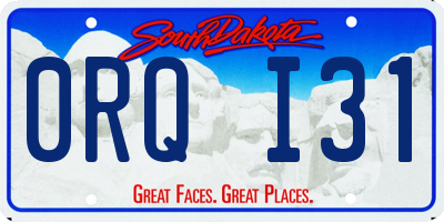 SD license plate 0RQI31