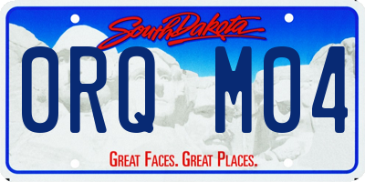 SD license plate 0RQM04