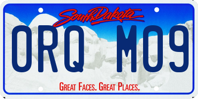 SD license plate 0RQM09