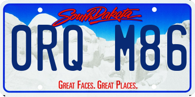 SD license plate 0RQM86