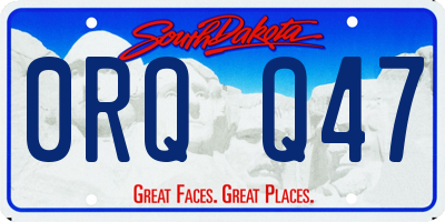 SD license plate 0RQQ47