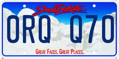 SD license plate 0RQQ70