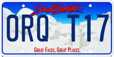 SD license plate 0RQT17
