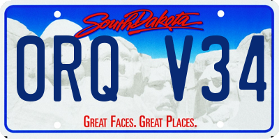 SD license plate 0RQV34
