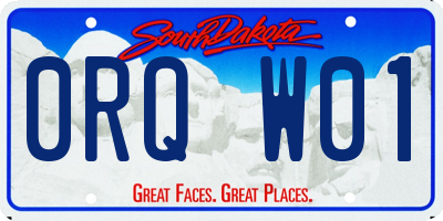SD license plate 0RQW01
