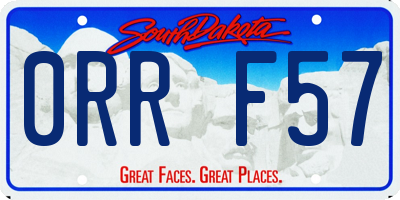 SD license plate 0RRF57