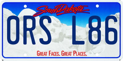 SD license plate 0RSL86