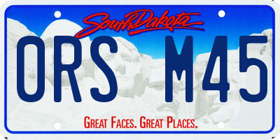 SD license plate 0RSM45