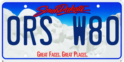SD license plate 0RSW80