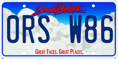 SD license plate 0RSW86