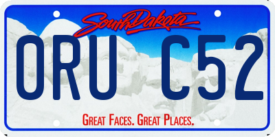 SD license plate 0RUC52