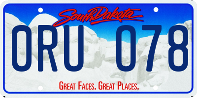 SD license plate 0RUO78