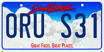 SD license plate 0RUS31
