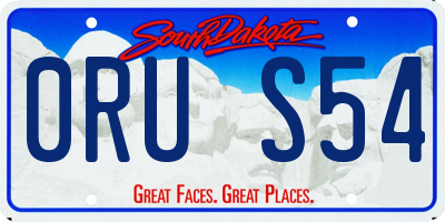 SD license plate 0RUS54