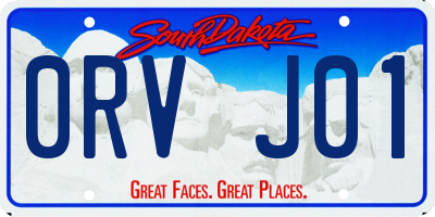 SD license plate 0RVJ01