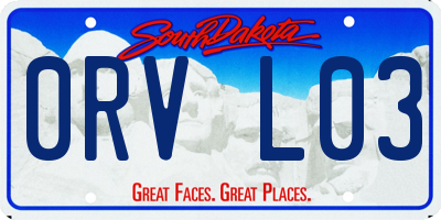 SD license plate 0RVL03