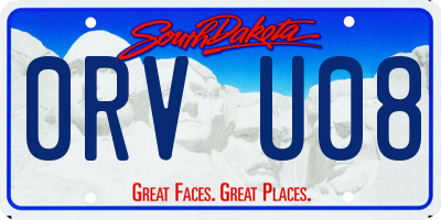 SD license plate 0RVU08