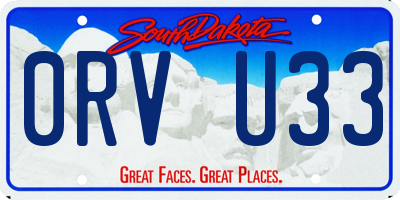 SD license plate 0RVU33