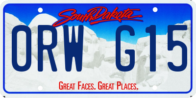 SD license plate 0RWG15