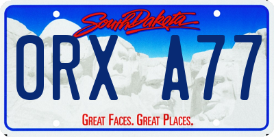 SD license plate 0RXA77